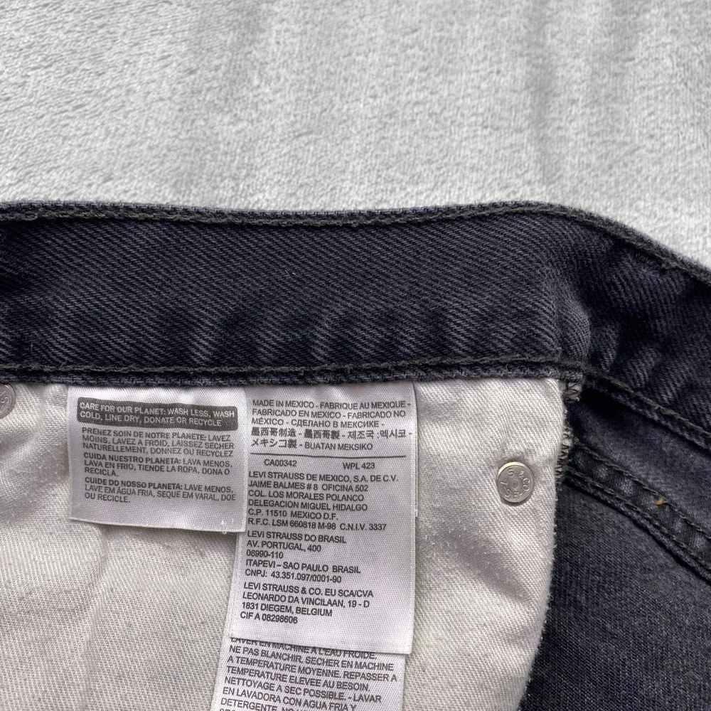 Levis 505 Regular Fit Mens Jeans Faded Black Straight‎ Leg Sz 34 Fits 33